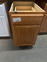 Hampton Medium Oak Raised Panel Stock Assembled Base Kitchen Cabinet with Drawer Glides (18 in. x 34.5 in. x 24 in.)