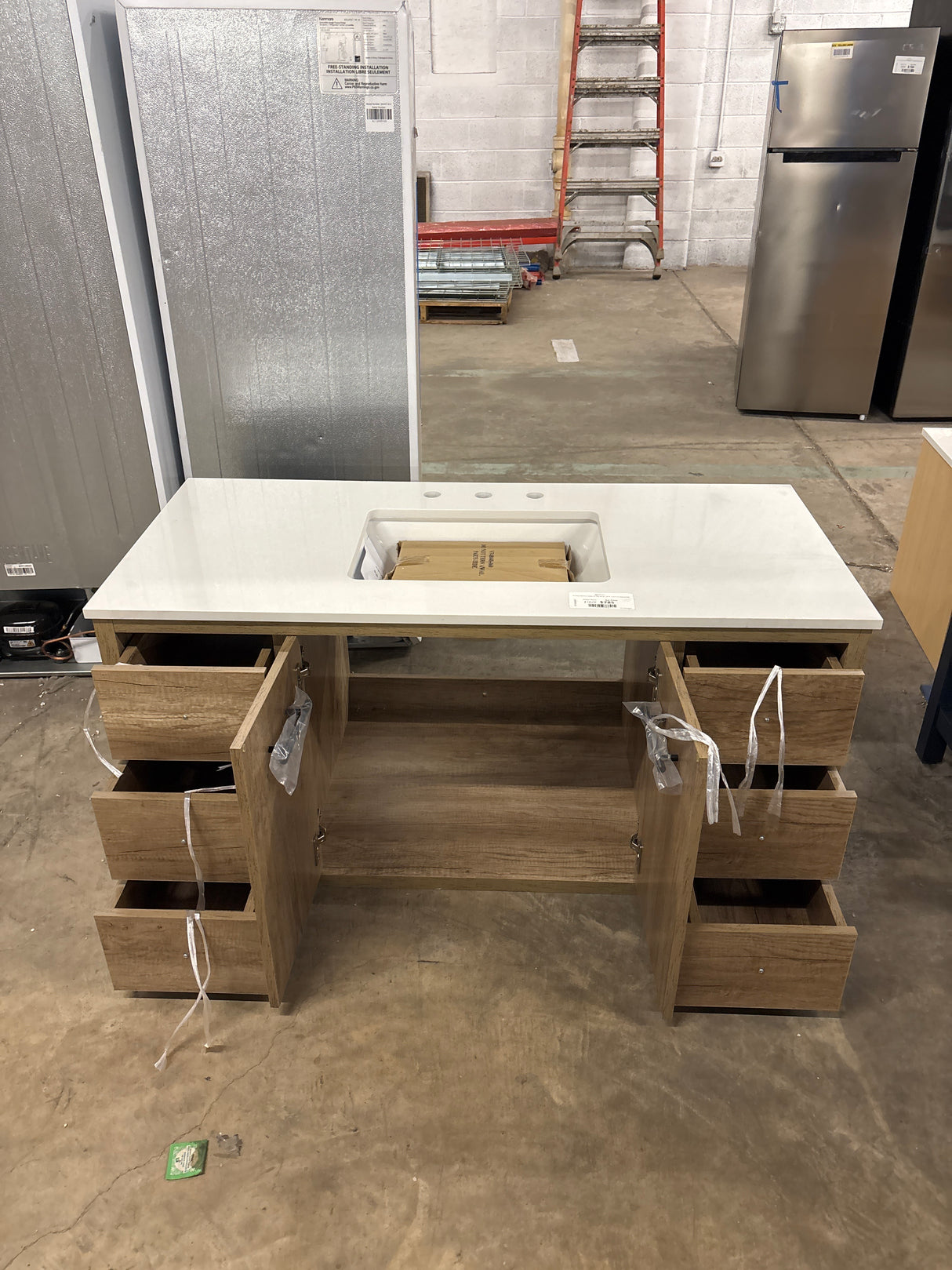 Sterling Collection Vanity 2dr 6dw 48''W x 22''D x 33.5''H in Natural Oak