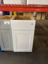 Shaker 18 in. W x 24 in. D x 34.5 in. H Assembled Waste Base Cabinet in Satin White