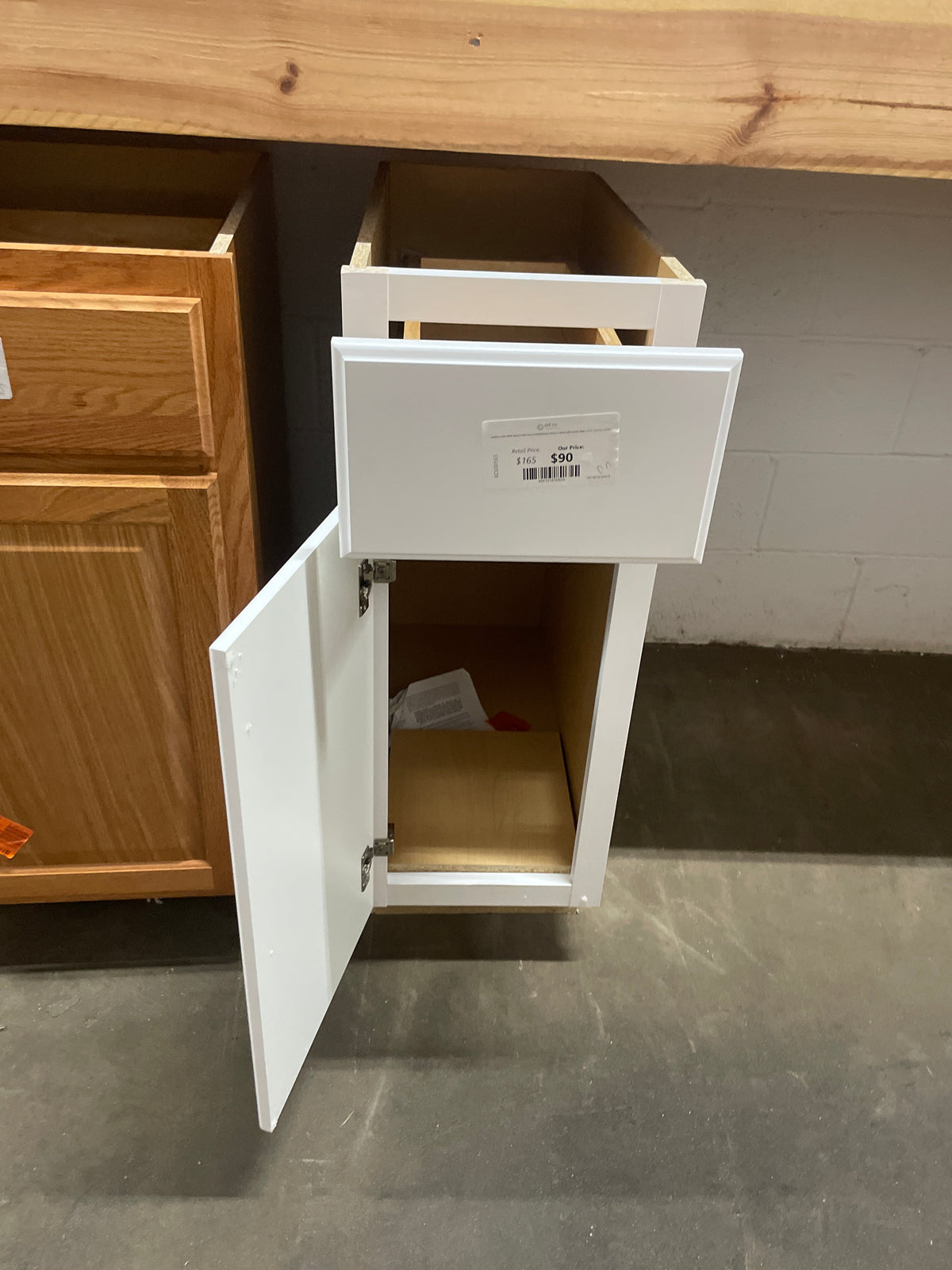 Hampton Satin White Raised Panel Stock Assembled Base Kitchen Cabinet with Drawer Glides (12 in. x 34.5 in. x 24 in.)