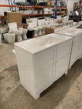 Glacier Bay 36 in. W x 19 in. D x 35 in. H Single Sink Freestanding Bath Vanity in White with White Cultured Marble Top