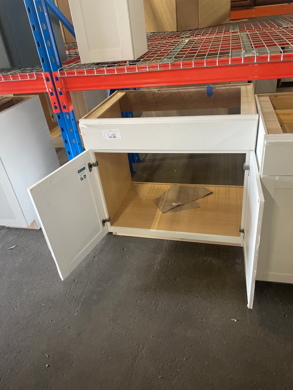 Westfield Feather White Assembled Sink Base Kitchen ACCabinet (36 in. W x 23.75 in. D x 35 in. H)