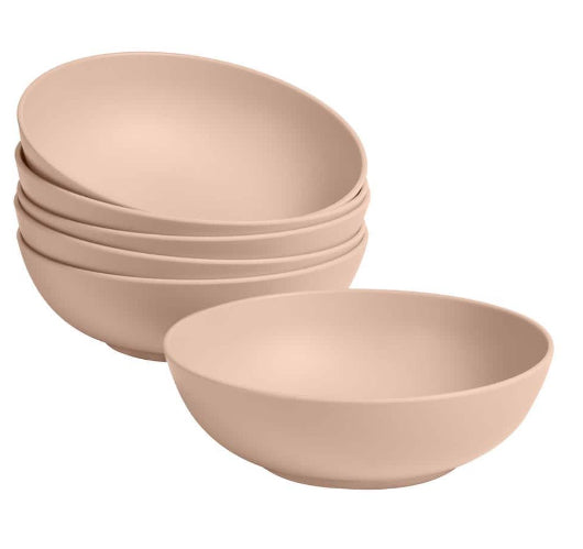 Taryn Melamine Dinner Bowls in Matte Aged Clay (Set of 6)