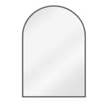 24 in. W x 36 in. H Arched Black Aluminum Alloy Framed Wall Mirror