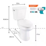 12 in. Rough In 2-Piece 1.28 GPF Single Flush Elongated Toilet in White, Seat Included