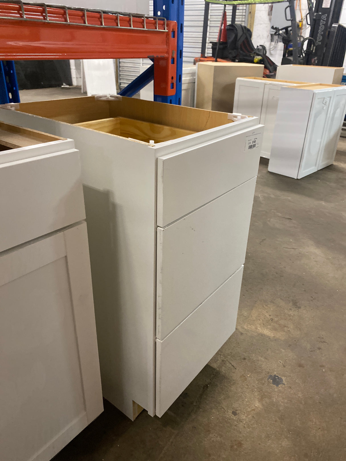 Westfield 18 in. W x 23.75 in. D x 35 in. H Shaker Stock Drawer Base Kitchen Cabinet in Feather White