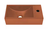 Lisse 16 in. Concrete Composite Rectangle Wall-Mounted Sink With 4 in. Basin Right Side Faucet Mount in Matte Terracotta