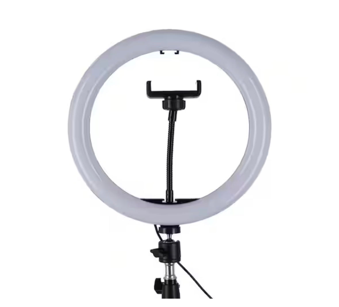 67.5 in. Black Contemporary 3CCT Integrated LED Selfie Ring Light Tripod with Adjustable Height and Smart Phone Holder