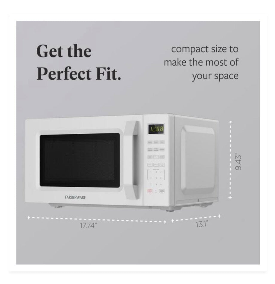 700-Watt Compact Countertop Microwave Oven-0.7 cu. ft. White