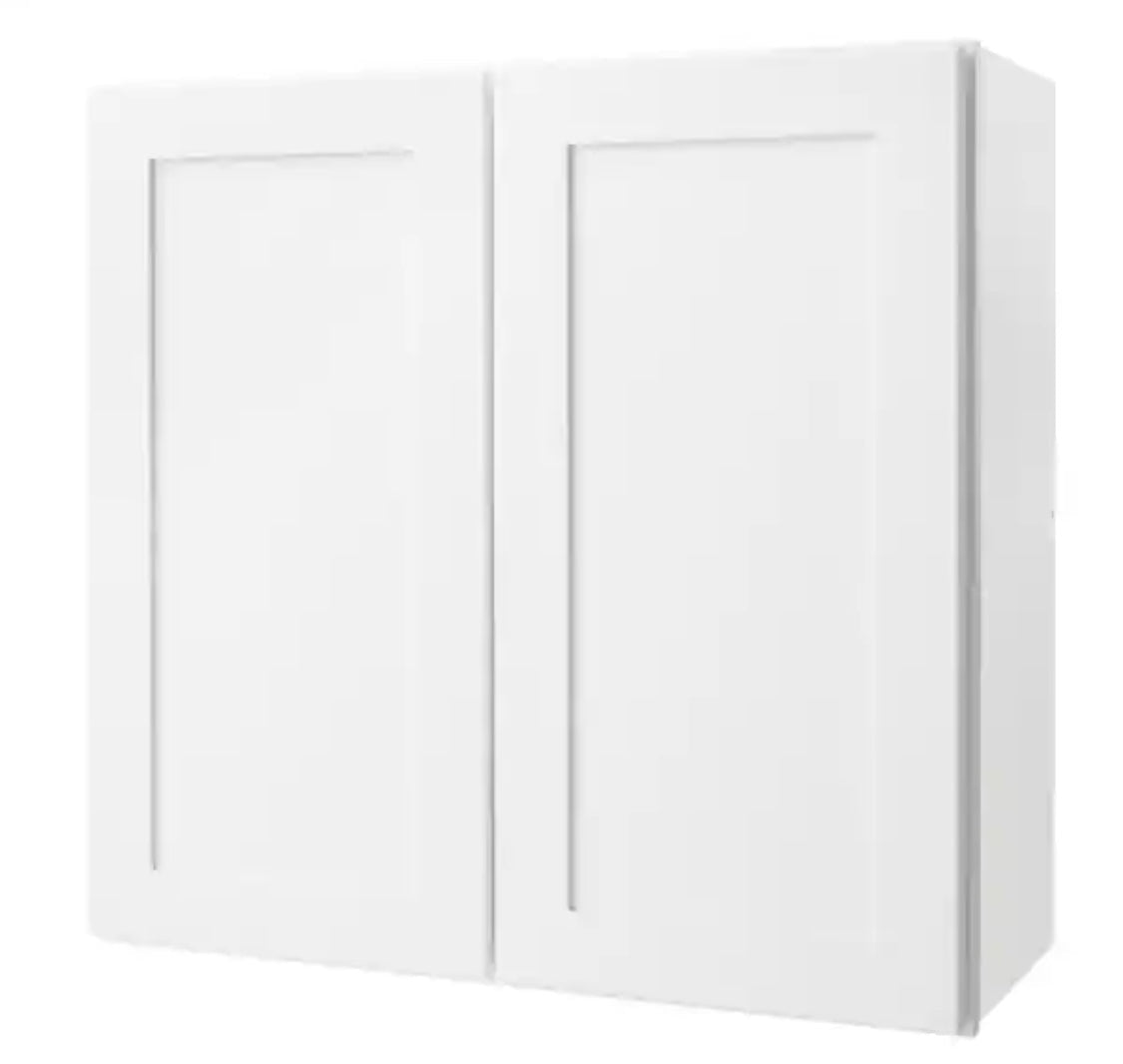 Avondale 30 in. W x 12 in. D x 30 in. H Ready to Assemble Plywood Shaker Wall Kitchen Cabinet in Alpine White