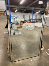 51 in. x 31 in. Modern Rectangle Framed Black Floor Leaning Mirror