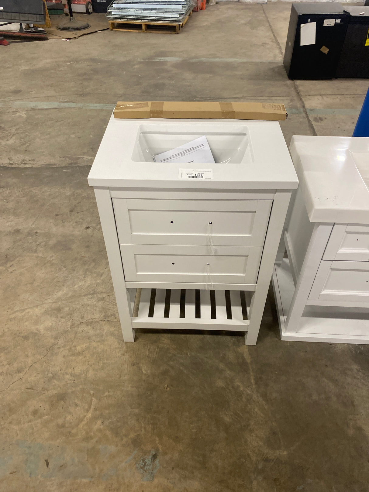 Autumn 24 in. W x 19 in. D x 34 in. H Single Sink Bath Vanity in White with White Engineered Stone Top