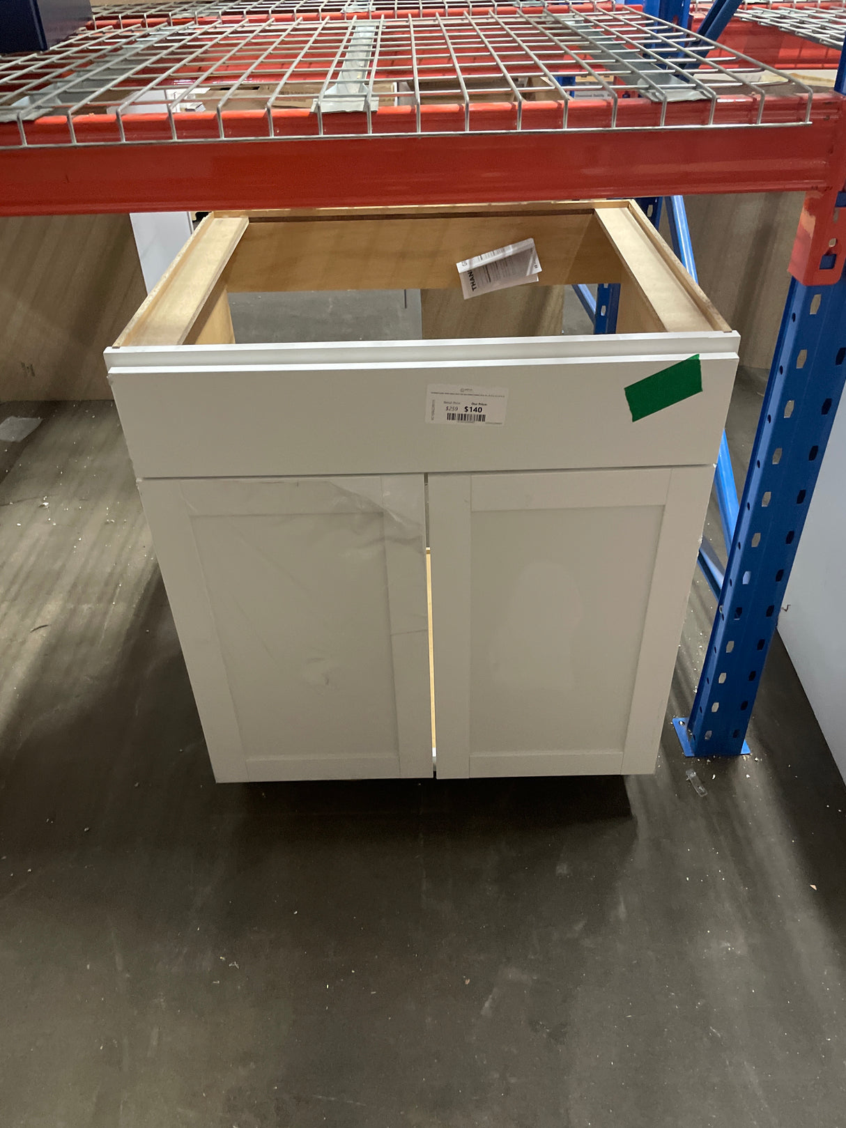 Westfield Feather White Shaker Stock Sink Base Kitchen Cabinet (30 in. W x 23.75 in. D x 35 in. H)