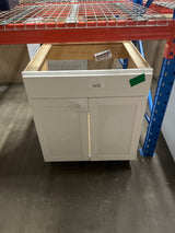 Westfield Feather White Shaker Stock Sink Base Kitchen Cabinet (30 in. W x 23.75 in. D x 35 in. H)