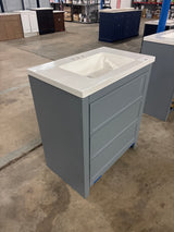 Hailey 31 in. Single Sink Laguna Blue Bath Vanity with White Cultured Marble Top (Assembled)