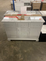 Doveton 48 in. W x 19 in. D x 34 in. H Single Sink Bath Vanity in White with White Engineered Marble Top