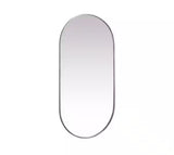 Timeless Home 30 in. W x 60 in. H x Modern Metal Framed Oval Silver Mirror
