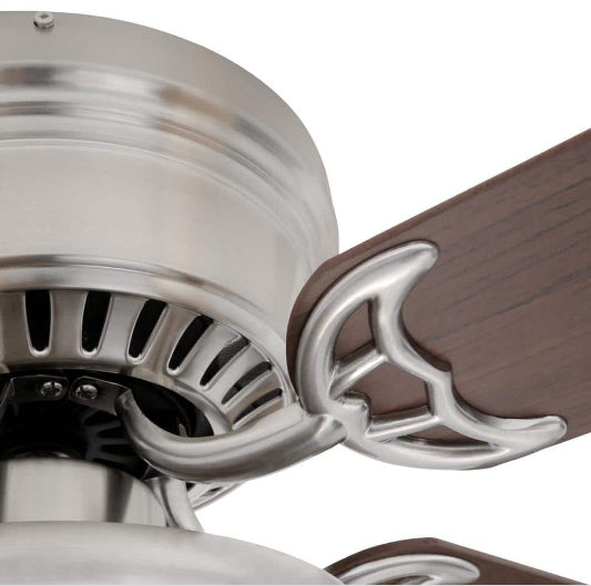 Hugger 52 in. LED Indoor Brushed Nickel Ceiling Fan with Light Kit