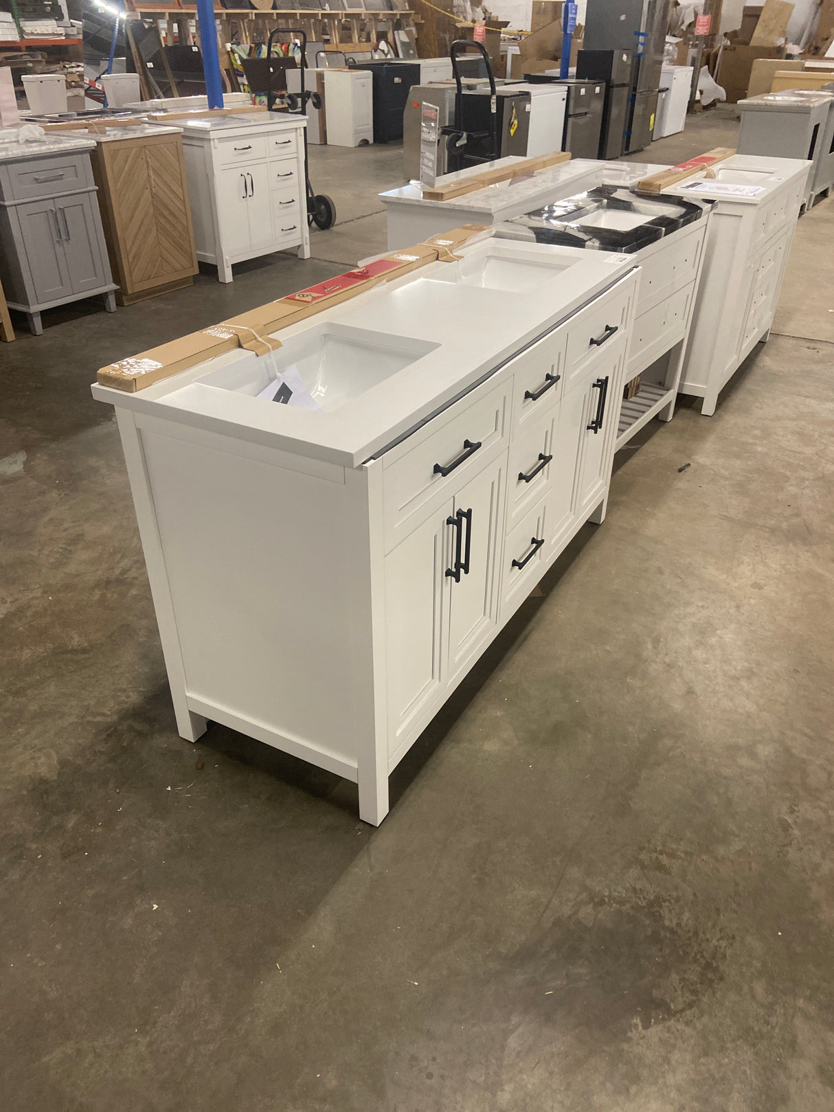 Mayfield 60 in. W x 22 in. D Vanity in White with Cultured Marble Vanity Top in White with White Basins