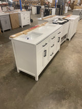 Mayfield 60 in. W x 22 in. D Vanity in White with Cultured Marble Vanity Top in White with White Basins