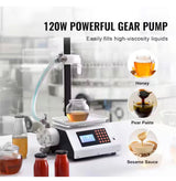 Liquid Filling Machine, 50-5000 g Capacity, Automatic Bottle Filler with Gear Pump, Digital Control for Honey, Oil, Wine