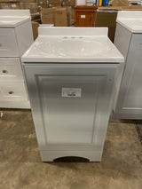 19 in. Single Sink Pearl Gray Bath Vanity with White Cultured Marble Top (Assembled)
