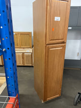 Hampton 18 in. W x 24 in. D x 84 H Assembled Pantry Kitchen Cabinet in Medium Oak