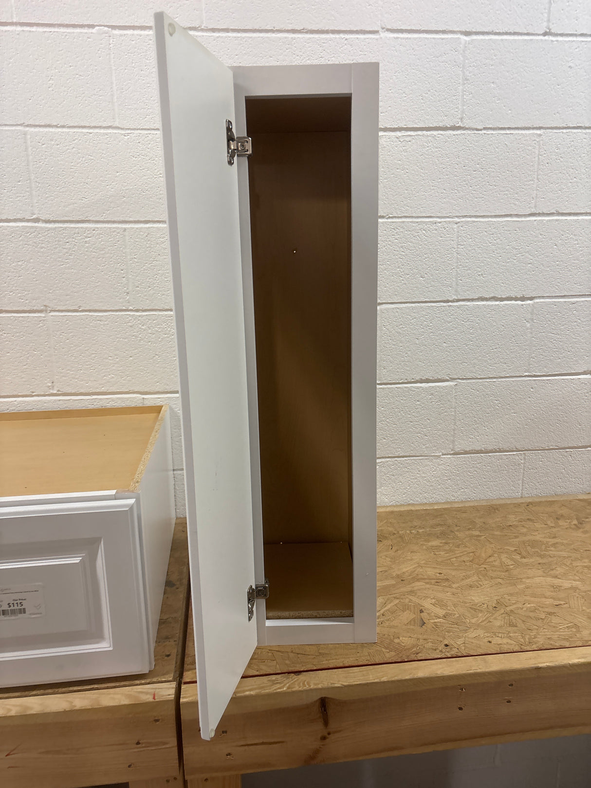 Hampton Satin White Raised Panel Stock Assembled Base Kitchen Cabinet (9 in. x 34.5 in. x 24 in.)