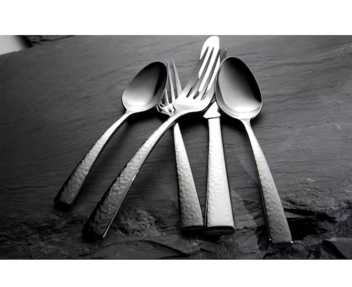 Chef's Table Hammered 18/0 Stainless Steel Iced Tea Spoons (Set of 12)