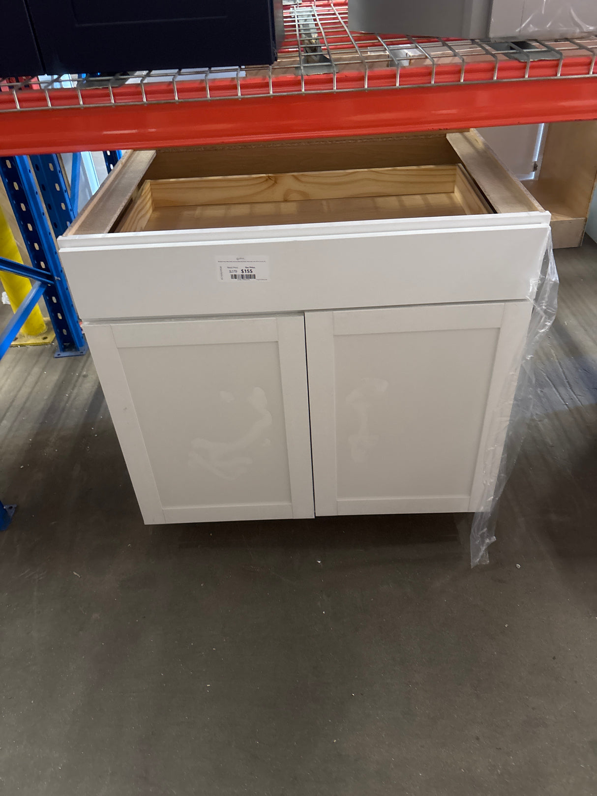 Westfield Feather White Shaker Stock Assembled Base Kitchen Cabinet (36 in. W x 23.75 in. D x 35 in. H)