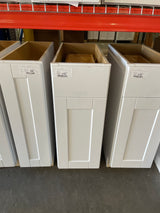 Shaker Satin White Stock Assembled Base Kitchen Cabinet with Ball-Bearing Drawer Glides (12 in. x 34.5 in. x 24 in.)