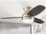 Ashby Park 44 in. White Color Changing Integrated LED Brushed Nickel Ceiling Fan with Light Kit and 3 Reversible Blades