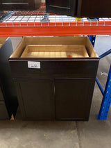Shaker Java Stock Assembled Base Kitchen Cabinet with Ball-Bearing Drawer Glides (30 in. x 34.5 in. x 24 in.)