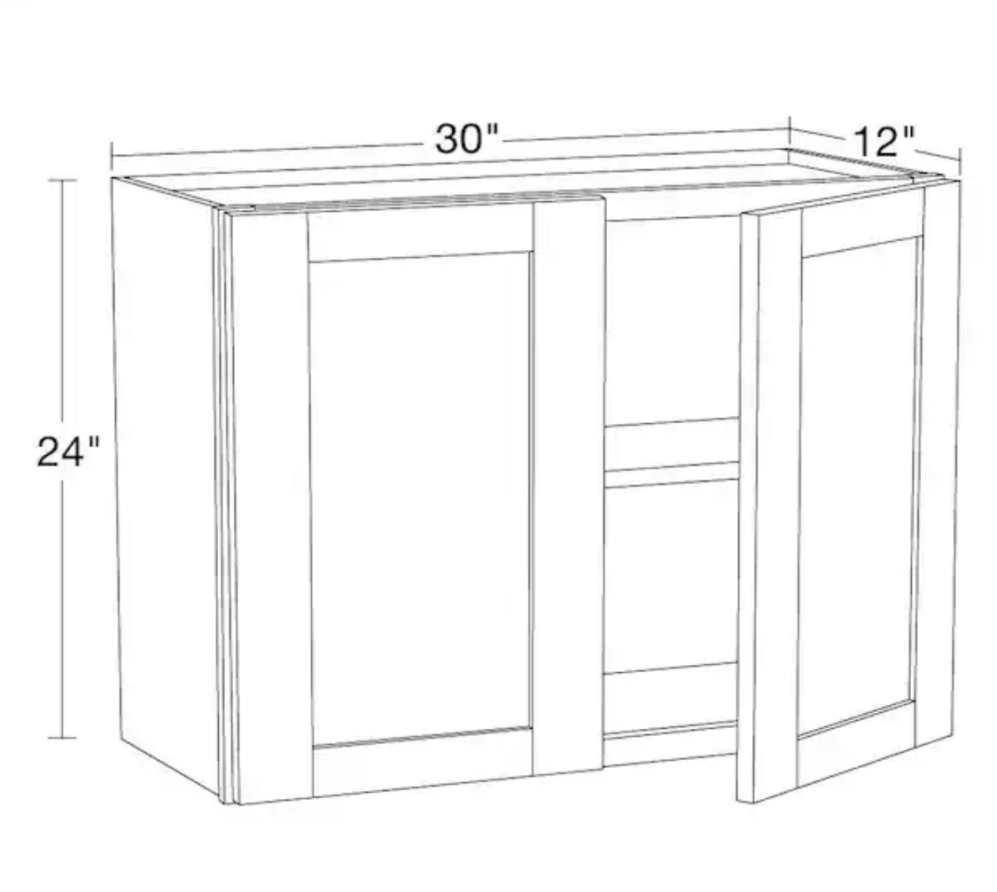 Richmond Verona White Plywood Shaker Ready to Assemble Wall Kitchen Cabinet with Soft Close 30 in.x 24 in. x 12 in.