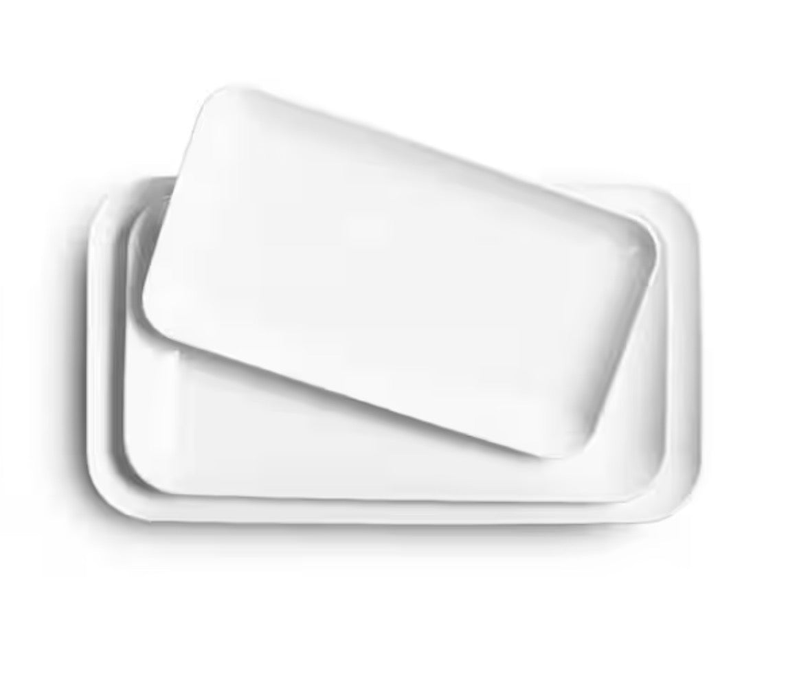 16/14/12 in. White Ceramic Rectangular Large Serving Platter Set for Party Dinner Parties Serving Tray (Set of 3)