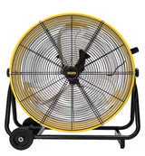 24 in. BLDC Drive Drum Fan in Yellow with Solid Wheels, Tough Handle, Variable Speed Control, Low Noise, UL Listed