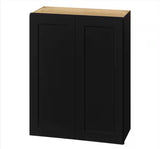 Avondale 27 in. W x 12 in. D x 36 in. H Ready to Assemble Plywood Shaker Wall Kitchen Cabinet in Raven Black