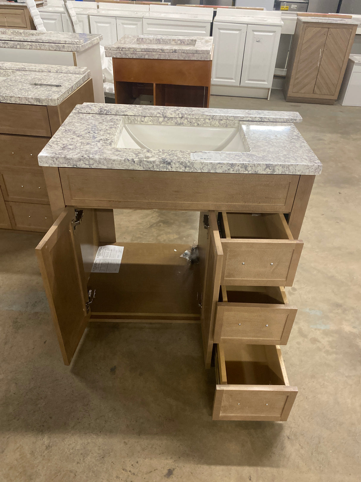 Winsome 36 in. Bath Vanity Cabinet with Cultured Marble Top in Sand