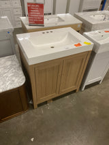 Doveton 36 in. W x 19 in. D x 34.5 in. H Single Sink Bath Vanity in White with White Engineered Stone Top