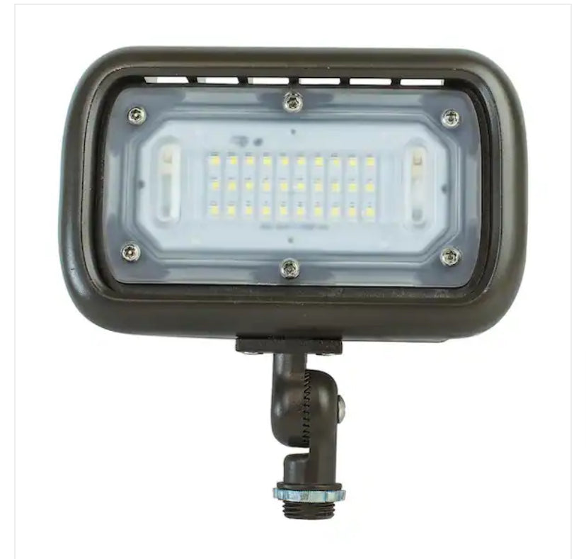 16W Bronze Integrated Outdoor LED Weatherproof Wall Wash Light and Adjustable Mounting Bracket for Landscape Lighting