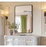30 in. W x 40. 2 in. H Rectangular Aluminum Frame Square Black Wall Mirror