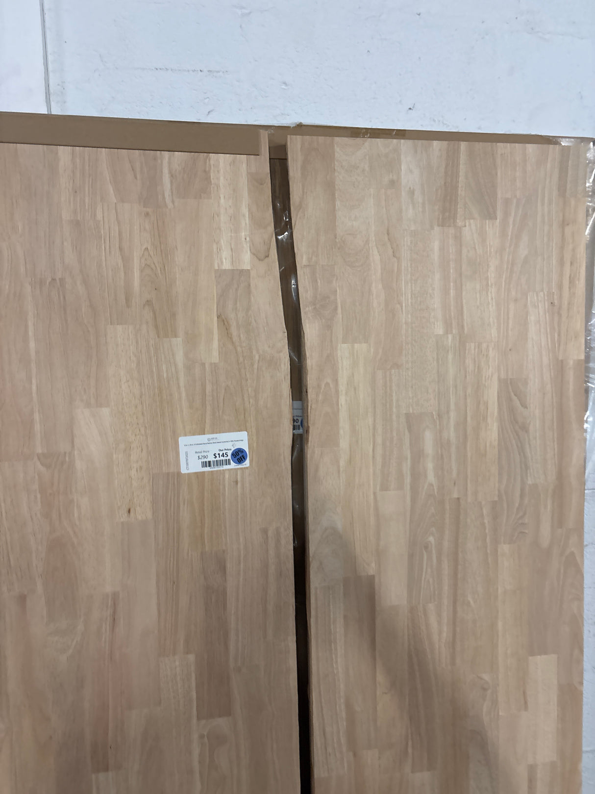 6 ft. L x 39 in. D Unfinished Hevea Butcher Block Island Countertop in With Standard Edge