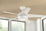 Windward 44 in. LED Indoor Matte White Ceiling Fan with Light Kit