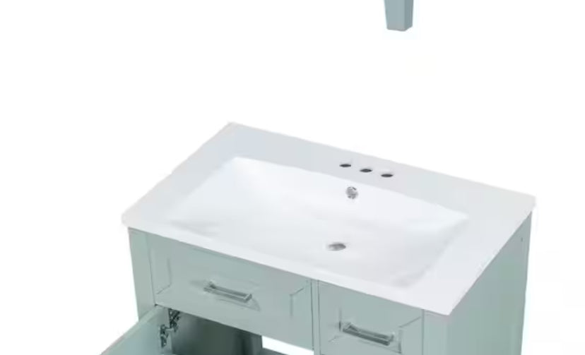 30 in. W x 18 in. D White Ceramic Top