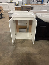 Penlee 25 in. Single Sink White Bath Vanity with White Cultured Marble Top (Assembled)