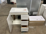 Bannister 31 in. W x 19 in. D x 35 in. H Single Sink Freestanding Bath Vanity in White with White Cultured Marble Top