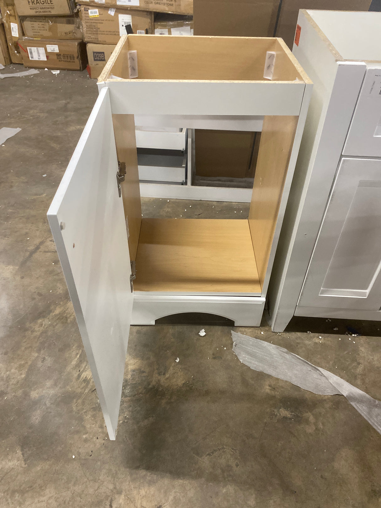 19 in. W x 18 in. D x 34 in. H Single Sink Freestanding Bath Vanity in White (No Top)