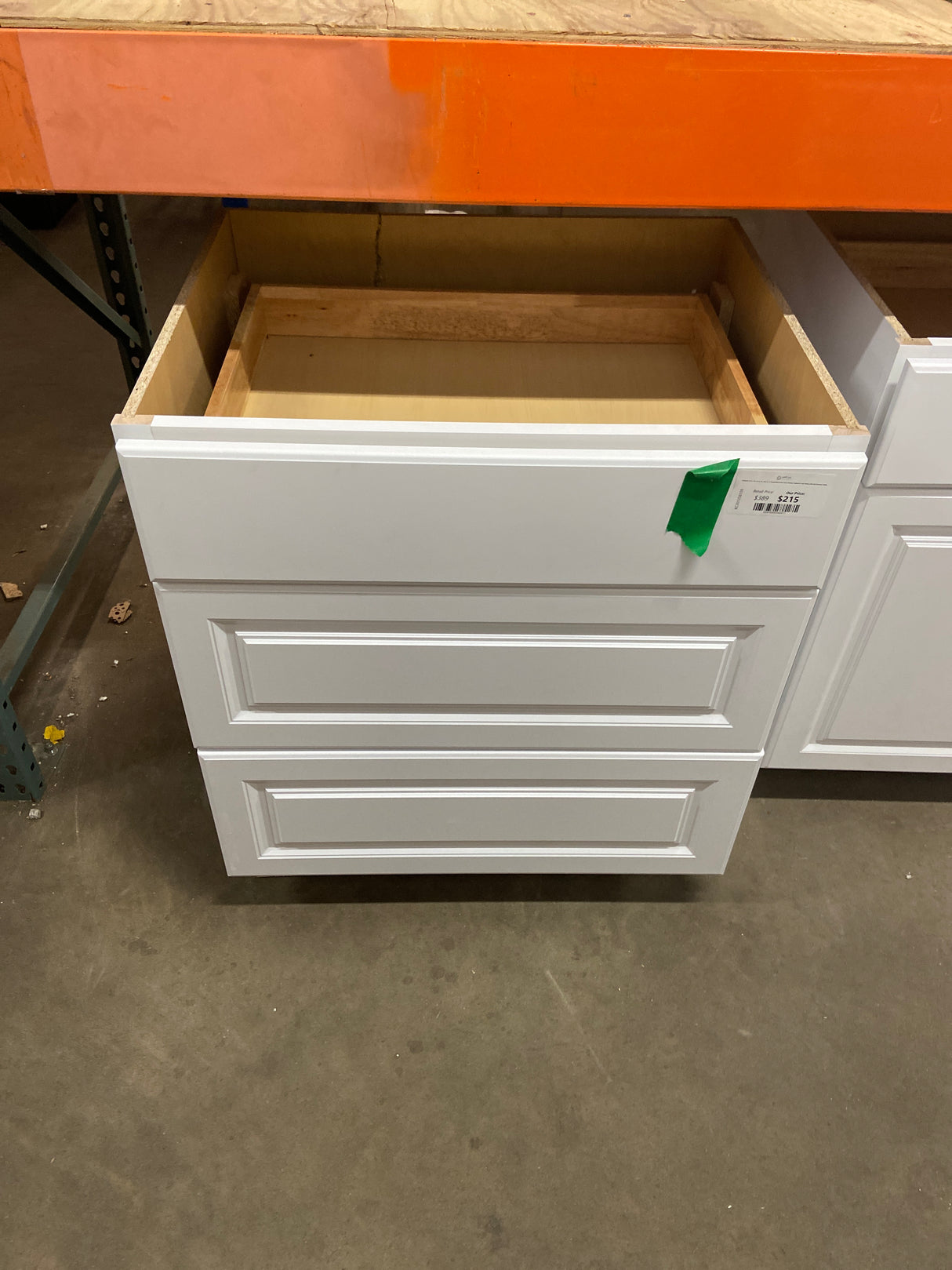 Hampton 30 in. W x 24 in. D x 34.5 in. H Assembled Drawer Base Kitchen Cabinet in Satin White with Full Extension Glides