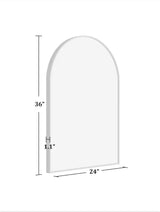 24 in. W x 36 in. H Arched Wall Mirror Gold Bathroom Vanity Mirror