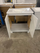 30 in. W x 19 in. D x 33 in. H Single Sink Freestanding Bath Vanity in Pearl Gray with White Cultured Marble Top